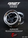 DRIFT ELEMENT SERIES RIM：Gloss Black 5Spokes Chrome Lip Chrome Rivets