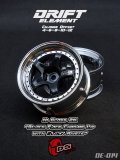 DRIFT ELEMENT SERIES RIM：Gloss Black 5Spokes Chrome Lip Black Rivets