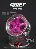 DRIFT ELEMENT SERIES RIM：Flu Pink 5Spokes Chrome Lip Chrome Rivets