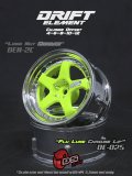 DRIFT ELEMENT SERIES RIM：Flu Lime 5Spokes Chrome Lip Chrome Rivets