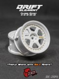 DRIFT ELEMENT SERIES RIM：White 6Spokes White Lip Gold Rivets