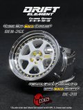 DRIFT ELEMENT SERIES RIM：White 6Spokes Chrome Lip Gold Rivets