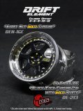 DRIFT ELEMENT SERIES RIM：Gloss Black 6Spokes Chrome Lip Gold Rivets