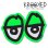 画像1: Krooked  Eyes Sticker Neon Green 【メール便OK】 (1)