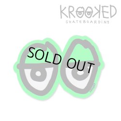 画像1: Krooked  Eyes Small Sticker Neon Green 【メール便OK】