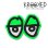 画像1: Krooked  Eyes Small Sticker Neon Green 【メール便OK】 (1)