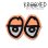 画像1: Krooked  Eyes Small Sticker Neon Orange 【メール便OK】 (1)