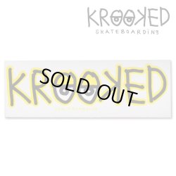 画像1: Krooked  Logo Sticker Neon Yellow 【メール便OK】