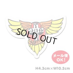 画像1: Dogtown Skateboards Wing Logo Die Cut Sticker 6inch (Yellow/Red) 【メール便OK】