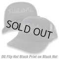 SUICIDAL TENDENCIES OG Flip Mesh Hat Black Print on Black