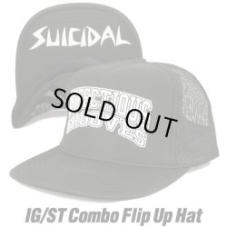 画像1: SUICIDAL TENDENCIES OG Flip Up Mesh Hat SUICIDAL TENDENCIES×INFECTIOUS GROOVES Combo (Black)