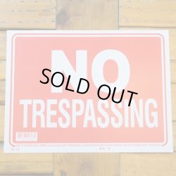 画像1: [NO TRESPASSING] Sign Plate　9x12inch 【S】