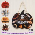 Halloween Wood Sign Pumpkin Shaped【全5種】【メール便OK】