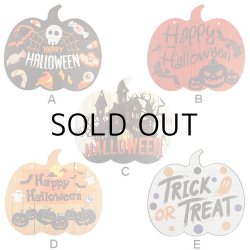 画像2: Halloween Wood Sign Pumpkin Shaped【全5種】【メール便OK】