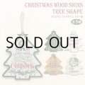 Christmas Wood Signs Tree Shape【全5種】【メール便OK】