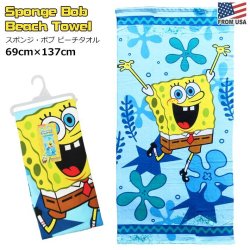 画像1: Sponge Bob Microfiber Beach Towel
