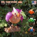 Yard Stake Owl With Spring Wings and Feet【全4種】