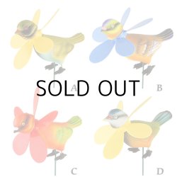 画像2: Yard Stake Colorful Bird with Pinwheels【全8種】