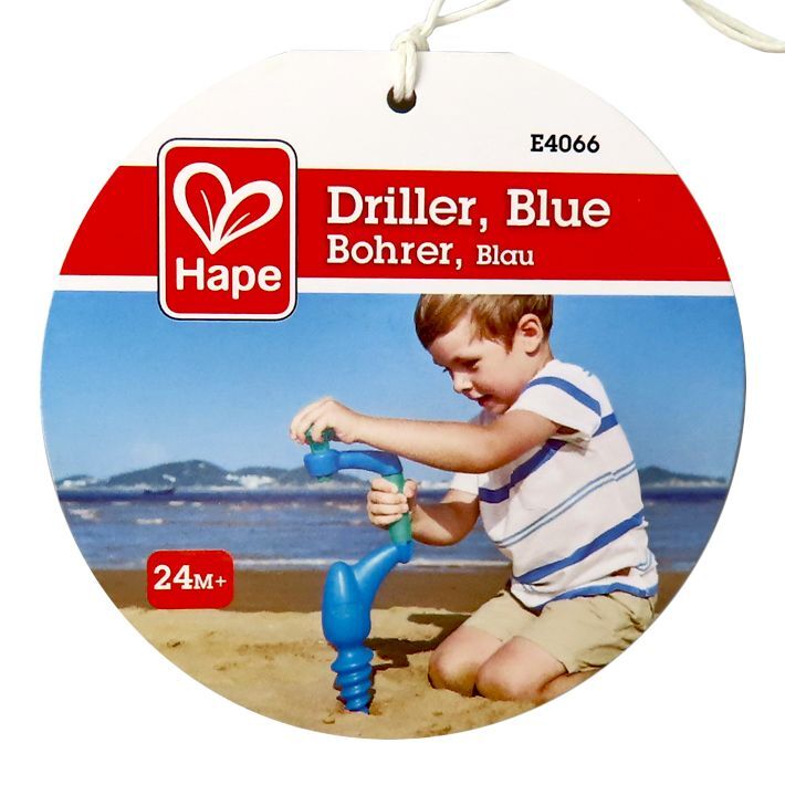 Hape E4066 Trapano Giocattolo Per Sabbia E Giardino - Blu, Età 4+, Per Scavare E Scoprire