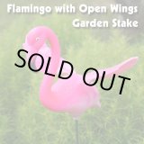 画像: Flamingo with Open Wings Garden Stake