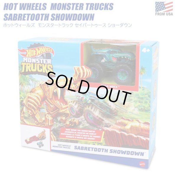 画像1: Mattel Hot Wheels Monster Trucks Sabretooth Showdown Playset