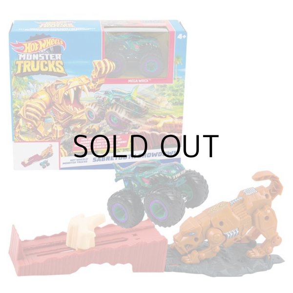 画像4: Mattel Hot Wheels Monster Trucks Sabretooth Showdown Playset