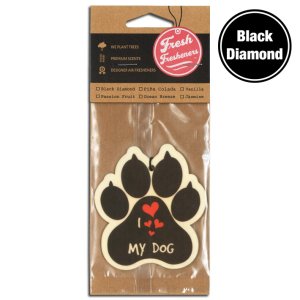 画像: Fresh Fresheners I Love My Dog Paw（Black Diamond）【メール便OK】