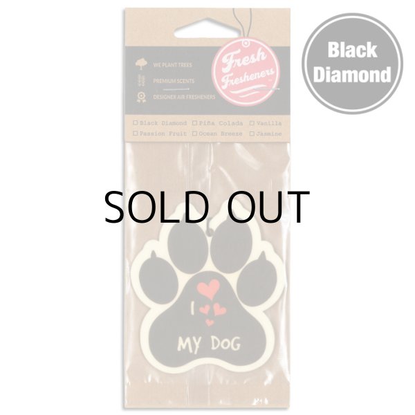 画像1: Fresh Fresheners I Love My Dog Paw（Black Diamond）【メール便OK】