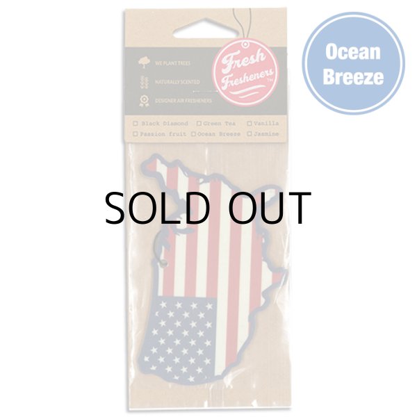 画像1: Fresh Fresheners USA Map ( Ocean Breeze )【メール便OK】