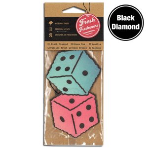 画像: Fresh Fresheners Fuzzy Dice ( Black Diamond )【メール便OK】