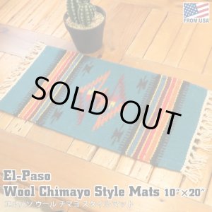 画像: El-Paso SADDLEBLANKET Handwoven Wool Chimayo Style Mats 10"×20" (C)