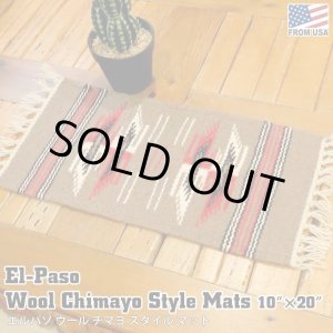 画像: El-Paso SADDLEBLANKET Handwoven Wool Chimayo Style Mats 10"×20" (E)
