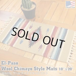 画像: El-Paso SADDLEBLANKET Handwoven Wool Chimayo Style Mats 10"×20" (K)