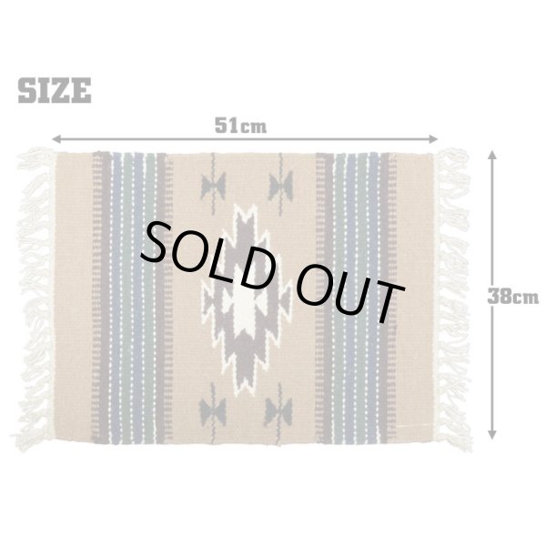 画像2: El-Paso SADDLEBLANKET Handwoven Wool Chimayo Style Mats (C)