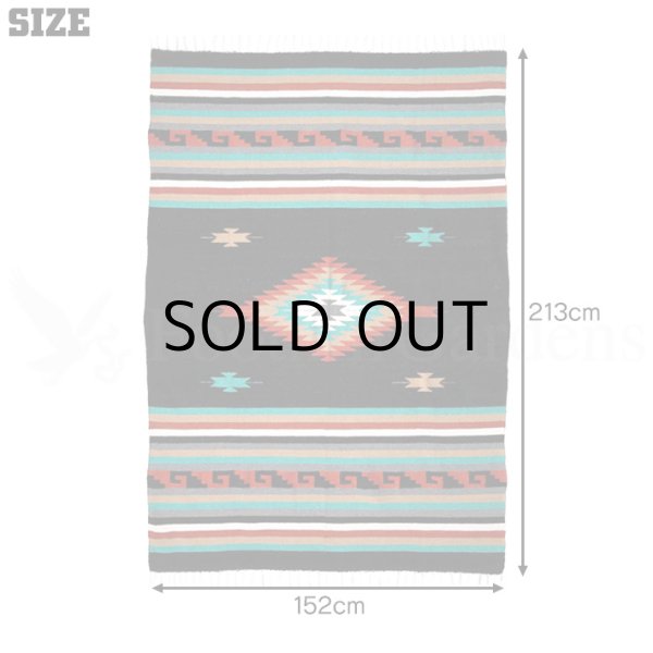 画像2: ELPASO SADDLEBLANKET Mitla-Style Blanket Black