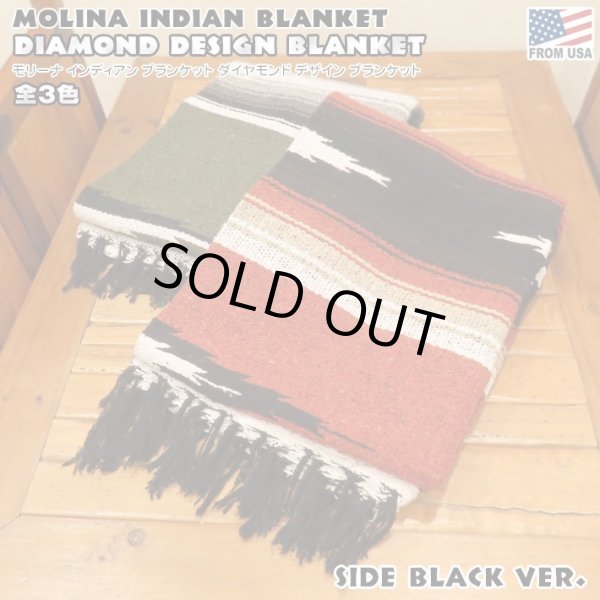 画像1: Molina Indian Blanket Diamond Design Blanket (Side Black)【全3色】