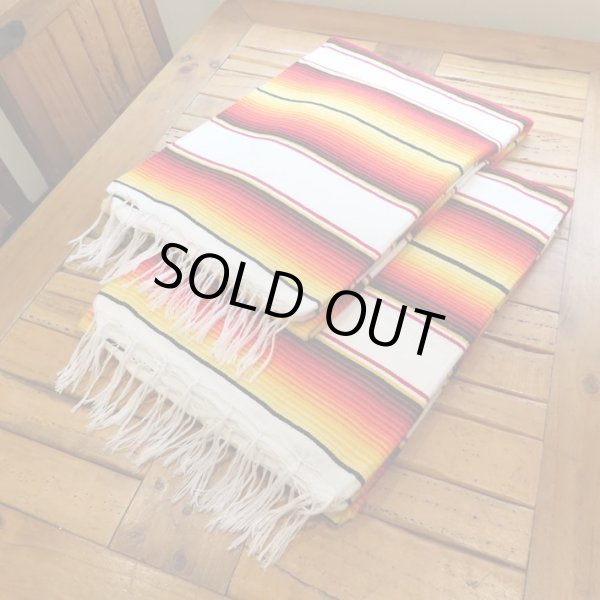 画像2: MOLINA Tow Color Serape (White Orange Yellow)