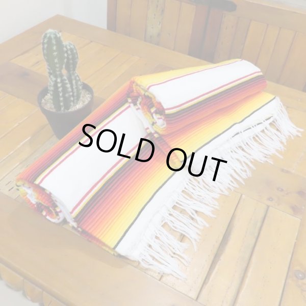 画像3: MOLINA Tow Color Serape (White Orange Yellow)