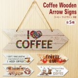 画像: Coffee Wooden Arrow Signs【全5種】