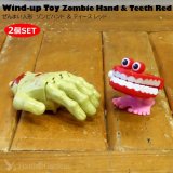 画像: Wind-up toy Hand ＆ Teeth red Set