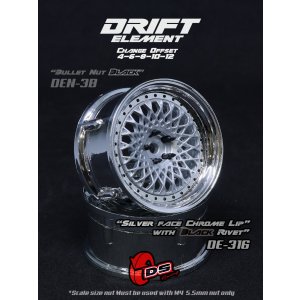 画像: DRIFT ELEMENT SERIES RIM:Silver Mesh Chrome Lip Black Rivets