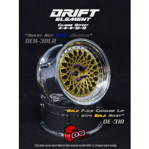 画像: DRIFT ELEMENT SERIES RIM:Gold Mesh Chrome Lip Gold Rivets