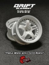 画像: DRIFT ELEMENT SERIES RIM：White 5Spokes White Lip Black Rivets
