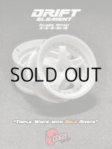 画像: DRIFT ELEMENT SERIES RIM：White 5Spokes White Lip Gold Rivets