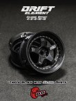 画像1: DRIFT ELEMENT SERIES RIM：Black 5Spokes Black Lip Silver Rivets