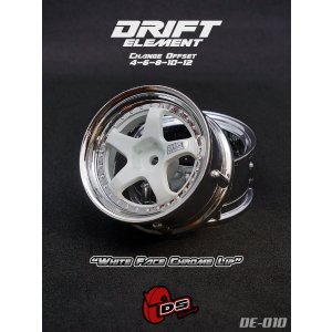 画像: DRIFT ELEMENT SERIES RIM：White 5Spokes Chrome Lip Chrome Rivets