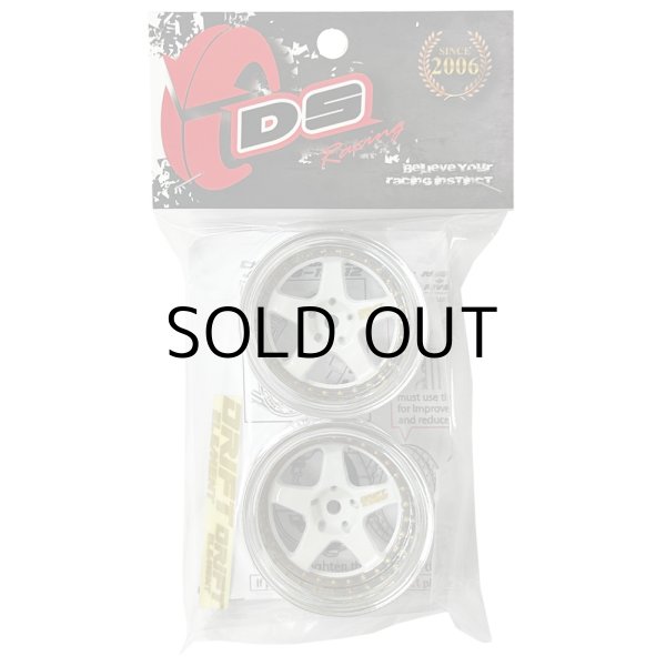 画像2: DRIFT ELEMENT SERIES RIM：White 5Spokes Chrome Lip Gold Rivets