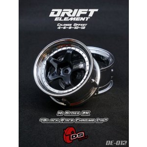 画像: DRIFT ELEMENT SERIES RIM：Gloss Black 5Spokes Chrome Lip Chrome Rivets