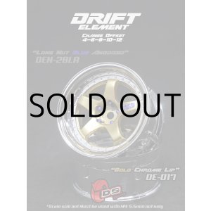 画像: DRIFT ELEMENT SERIES RIM：Gold 5Spokes Chrome Lip Chrome Rivets