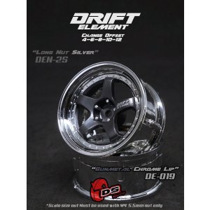 画像: DRIFT ELEMENT SERIES RIM：Gunmetal 5Spokes Chrome Lip Chrome Rivets